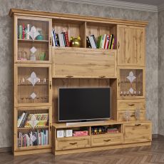 Мини стенка для гостиной цвета дуб крафт золотой