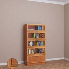 Книжный шкаф со стеклянными дверцами библиотека цвета патина ольха