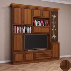 Малогабаритная стенка для гостиной мини цвета патина донской орех