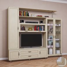 Мини стенка для гостиной горка цвета патина молочный дуб