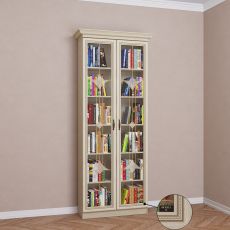 Книжный шкаф шириной 80-90 см цвета патина молочный дуб