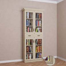 Двухстворчатый шкаф для книг цвета патина молочный дуб