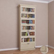 Шкаф для книг библиотека цвета патина молочный дуб