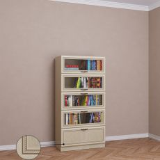 Книжный шкаф со стеклянными дверцами библиотека цвета патина молочный дуб