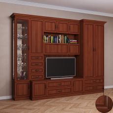 Маленькая стенка для гостиной со шкафом цвета патина итальянский орех
