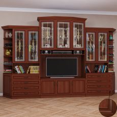 Большая стенка для гостиной мини цвета патина итальянский орех