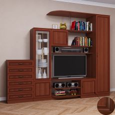 Модульная мини стенка для гостиной цвета патина итальянский орех