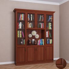 4-дверный книжный шкаф цвета патина итальянский орех