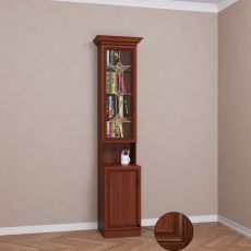 Узкий книжный шкаф цвета патина итальянский орех