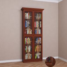 Двухстворчатый шкаф для книг цвета патина итальянский орех