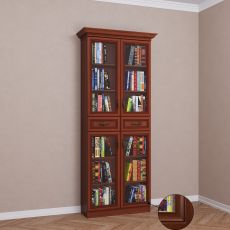 Двухстворчатый шкаф для книг цвета патина итальянский орех