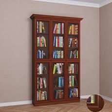 Шкаф для книг шириной 120-135 см цвета патина итальянский орех