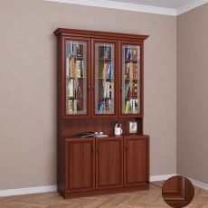 Трехстворчатый шкаф для книг цвета патина итальянский орех