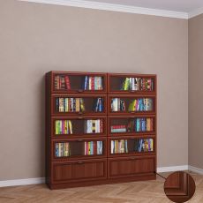 Книжный шкаф со стеклянными дверями библиотека цвета патина итальянский орех
