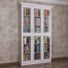 Шкаф для книг шириной 120-135 см белого цвета