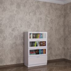 Невысокий книжный шкаф библиотека белого цвета