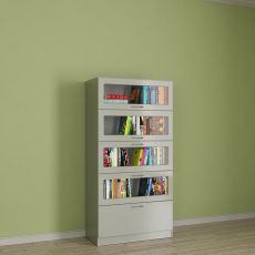Книжный шкаф со стеклянными дверцами библиотека цвета белый глянец