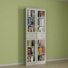 2-створчатый шкаф для книг цвета белый глянец