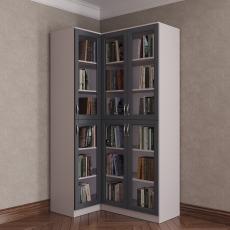 Книжный угловой шкаф цвета амадеус графит