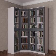 Книжный шкаф угловой цвета амадеус графит