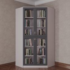 Книжный угловой шкаф цвета амадеус графит