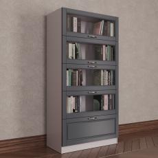 Книжный шкаф со стеклянными дверцами библиотека цвета амадеус графит