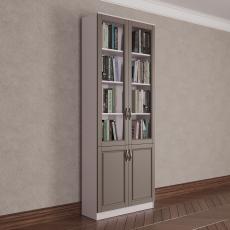 Двухстворчатый книжный шкаф со стеклом цвета амадеус тауп