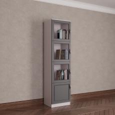1-дверный книжный шкаф со стеклянными дверцами библиотека цвета амадеус серый