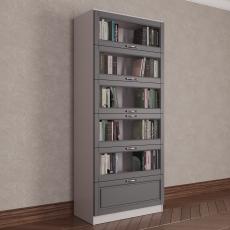 Книжный шкаф библиотека цвета амадеус серый