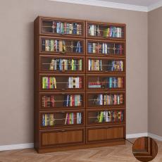 Книжный шкаф библиотека цвета патина донской орех