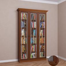 Широкий книжный шкаф цвета патина донской орех