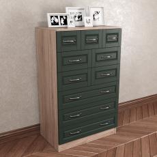 Широкий бельевой комод цвета амадеус зелёный